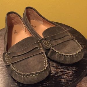 J. Jill olive green suede driving loafers